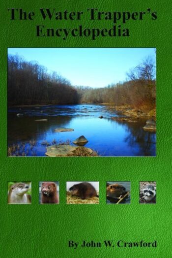 Book cover titled "The Water Trapper's Encyclopedia" features a river scene and images of various animals at the bottom.