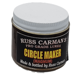 Product: Carman's Pro Grade Circle Maker Magnum Lure, expertly crafted and bottled by Russ Carman.