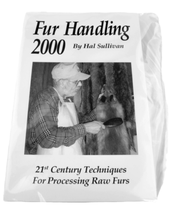 Book cover "Hal Sullivan - Fur Handling 2000" shows a man fleshing an animal pelt.