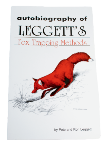 Book cover of "Pete & Ron Leggett - Autobiography of Leggett's Fox Trapping Methods" features a red fox illustration.