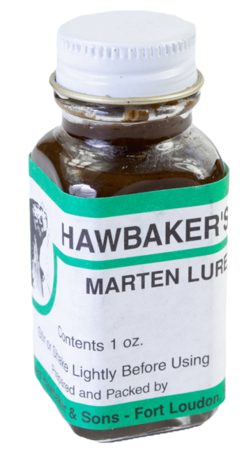 Hawbaker's Marten Lure, 1 oz., includes instructions, crafted by Hawbaker & Sons in Fort Loudon for trapping success.