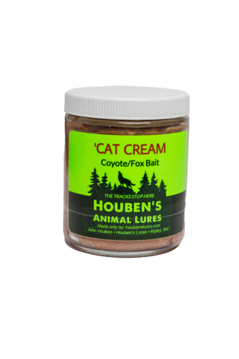 Houben's Cat Cream, using a government formula, comes in a forest-themed jar by Houben's Animal Lures.