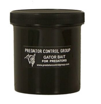 Black PCG Gator Bait container with a screw-on lid, ideal for predator bait trapping.