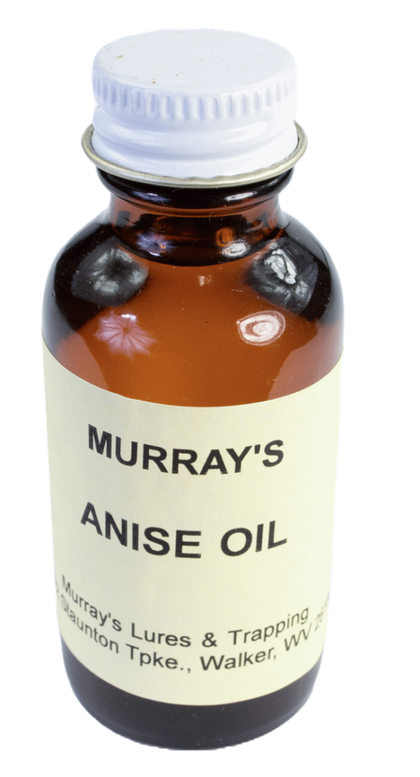 A small brown glass bottle of Murray's Anise Oil with a crisp white cap.