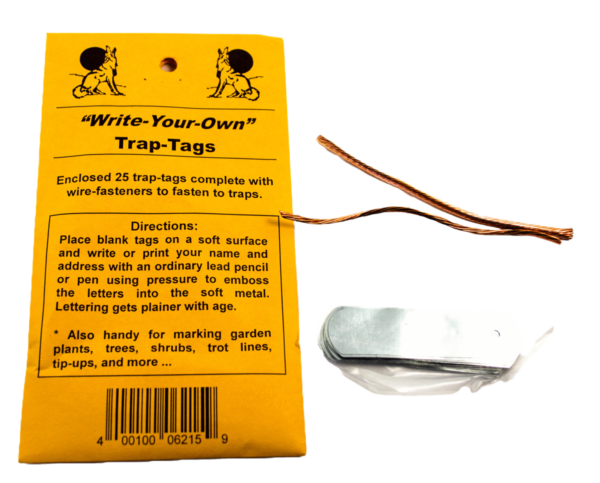 Discover Rite-Ur-Own Trap Tags: 25 customizable tags with wire fasteners and simple instructions.