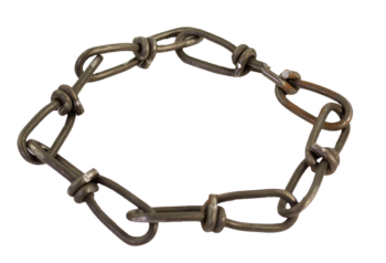 A #2/0 Twin Loop Chain made of small metal hooks linked in a circular pattern.