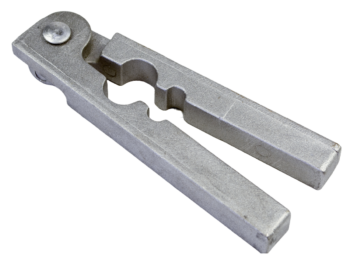 Heavy Duty Aluminum Tail Puller with flat design, pivot joint, and notched openings on a white background.