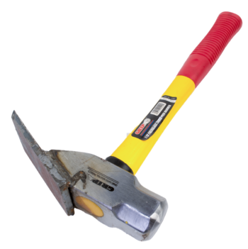 Murray's Custom Digger: yellow handle, red grip, square flat head with a chisel-like blade.